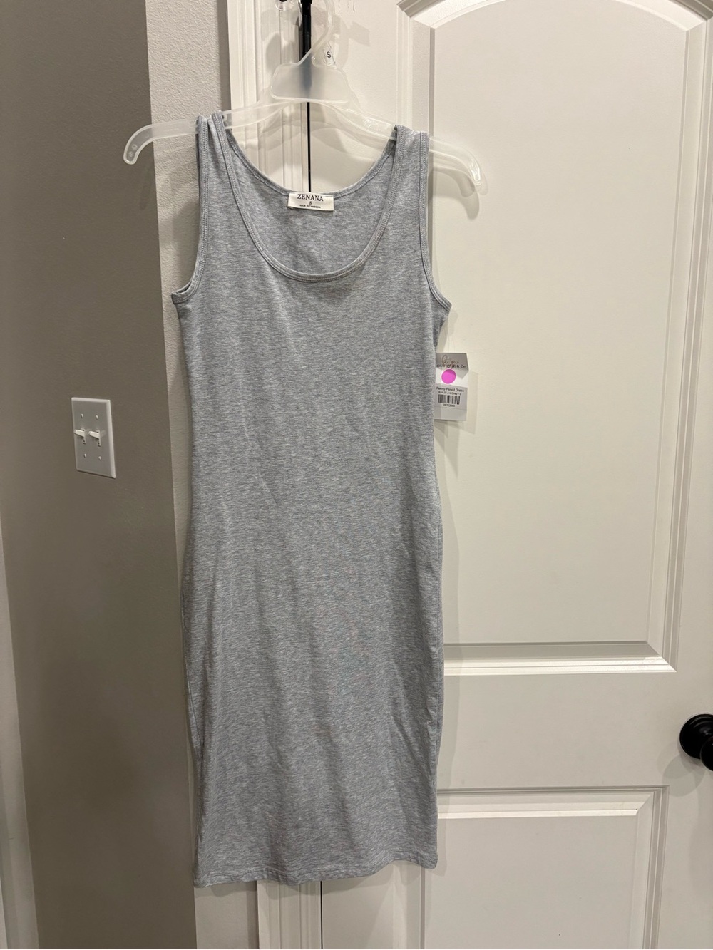 Zenana Penny Pencil dress in heather gray size small NWT Tank style dress